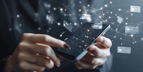 Businessman drawing a growth graph and rising arrow on a virtual screen with a financial data chart for a business plan, market trends,