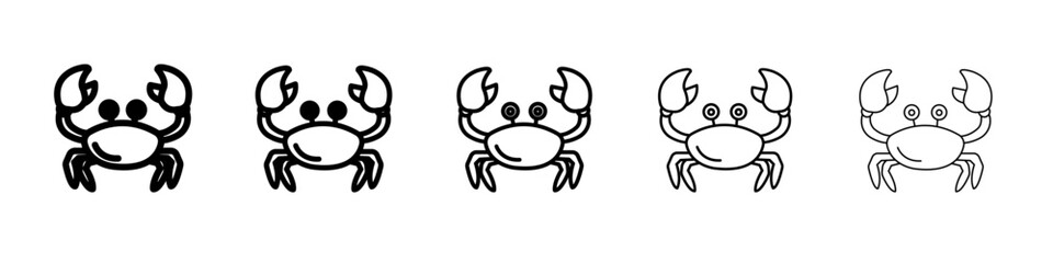 Crabs icon flat simple outline logo