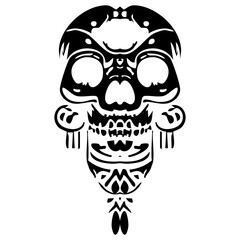 Silhouette Skull: Native American Tribal Headdress Art