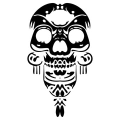 Silhouette Skull: Native American Tribal Headdress Art