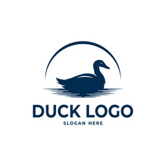 duck swimming logo design