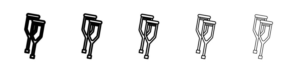 crutches icon flat simple outline logo