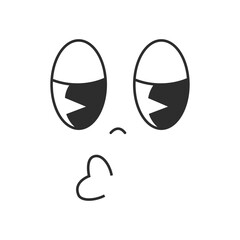 Comic face kissing, cartoon retro character of 70s.