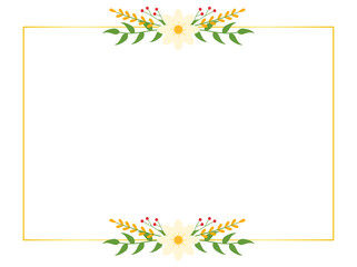 Obraz premium Floral border with daisy flowers, delicate frame for invitations or seasonal cards
