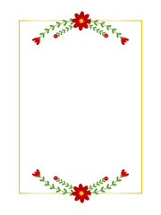 Elegant daisy floral frame, perfect for wedding cards, greeting designs, or backgrounds