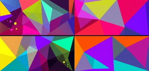 Fototapeta premium Vibrant geometric banner templates, colorful vector shapes & lines, pattern, geometric patterns