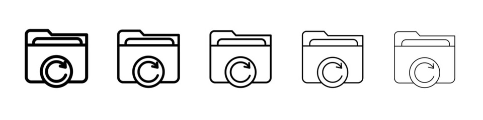 Data backup icon flat simple outline logo