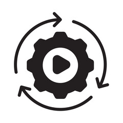 Automated system Vector Icon which can easily modify or edit