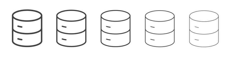 Database icon flat simple outline logo