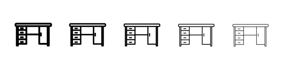 desk icon flat simple outline logo