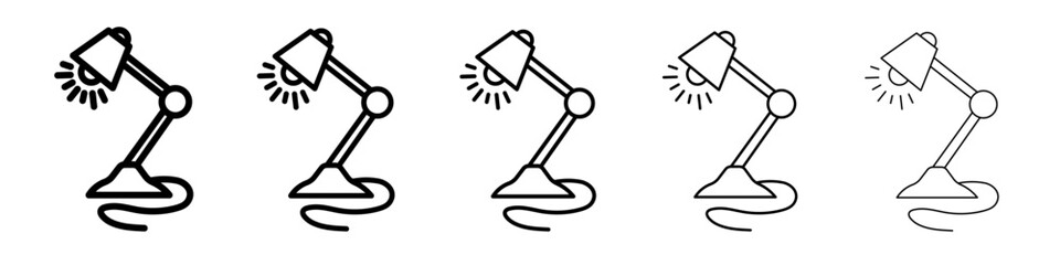 desk lamp icon flat simple outline logo