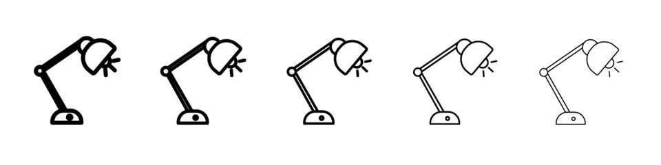 Desk lamp icon flat simple outline logo