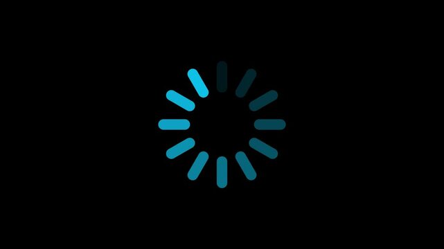 Animated of circle loading icon .Wheel loading concept icon. Glowing neon text number circle frame loading icon animation. - Powered by Adobe