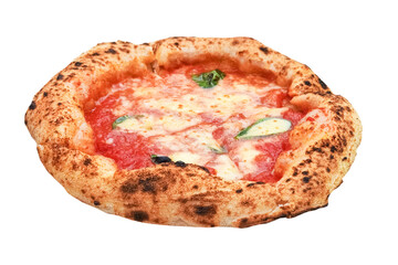 Freshly baked pizza with a crispy crust and melted cheese served on a plain background. Isolated on white background. png