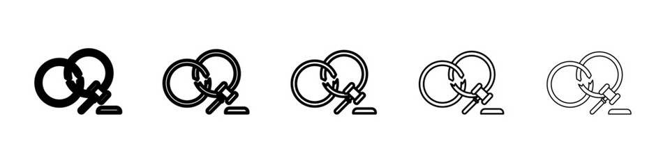 Divorce icon flat simple outline logo