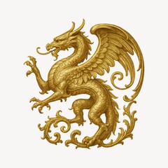 Obraz premium Golden dragon ornate design