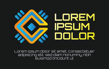 Letter C Tech  Logo Template