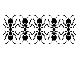 Sophisticated Ant Icon In Marching Line Formation Tiny Minimali Icon Set