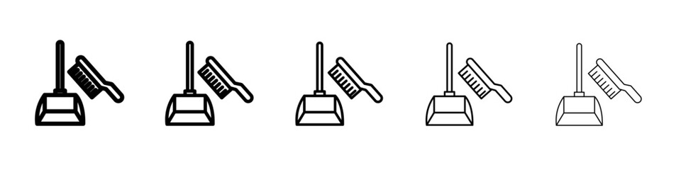 Dustpan icon flat simple outline logo
