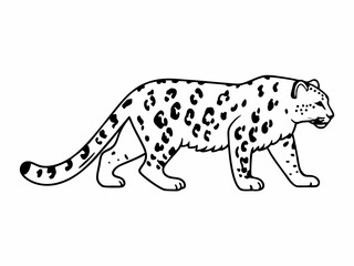 Versatile Snow Leopard Icon In Walking Pose Spotted Fur Pat Scalable Graphic