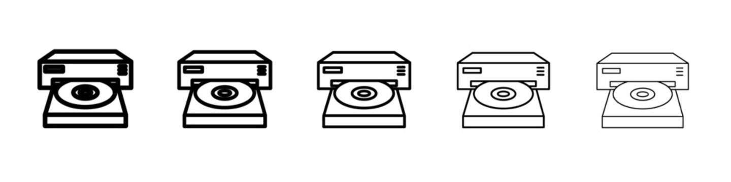 Dvd CDROM disc icon flat simple outline logo