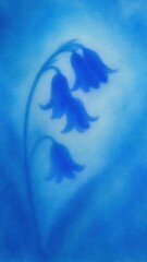 Dreamy blue floral silhouette wallpaper.