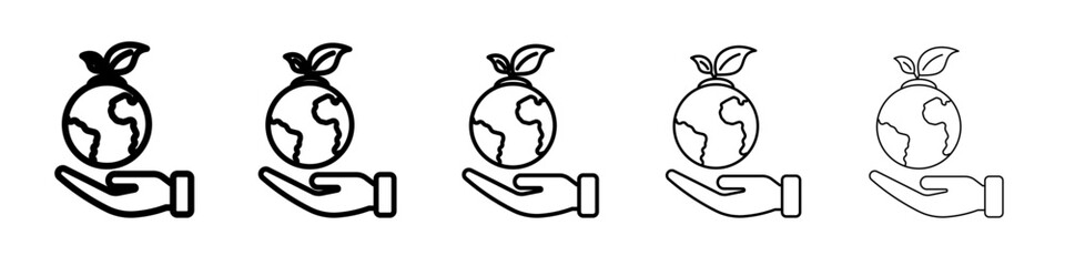 earth environment icon flat simple outline logo