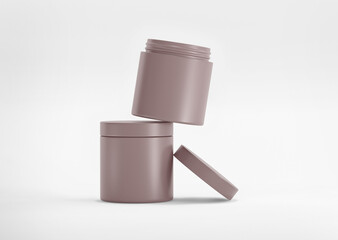 isolated, white, can, container, metal, bottle, object, cosmetic, cream, plastic, blank, beauty, care, jar