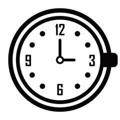 Clock vector silhouette , clip art, and symbol. Shilhouette of clock concept and simple design