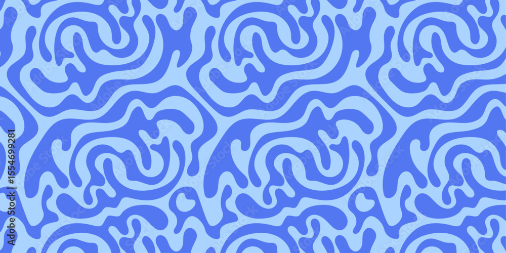 Poster Abstract background seamless pattern with colorful blue waves.