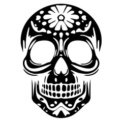 Skull Silhouette: Day of the Dead Tattoo Design