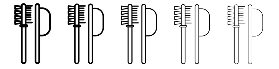 Eyebrow brush icon flat simple outline logo