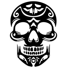 Ornate Skull: Black and White Calavera Art