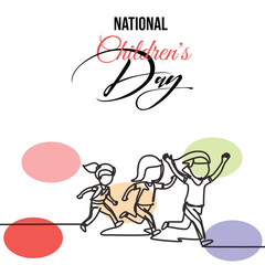 national children's day vector 