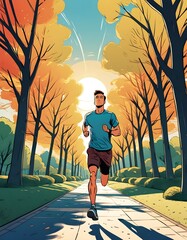 jogging in the park