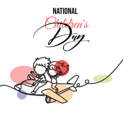 national children's day vector 