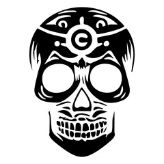 Day of the Dead Art Skull Silhouette