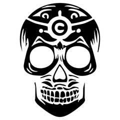 Day of the Dead Art Skull Silhouette