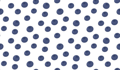 Cute seamless pattern with blueberries. Background of delicious forest berries
