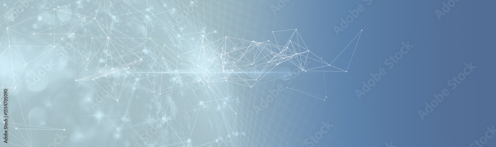 Poster Abstract Technology Network Background with AI and Digital Connections