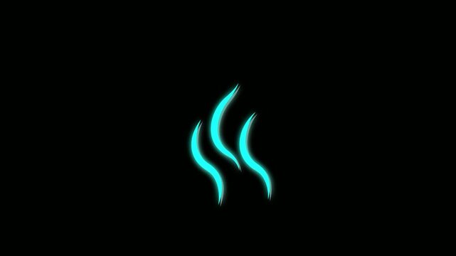 straight and curved smoke icon animated hot smoke icon coffee cup tea 2d 4k looping animated 4k video.