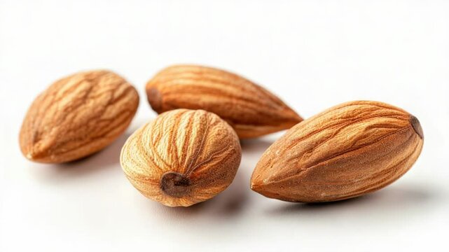 A collection of various types of nuts arranged on a clean white surface