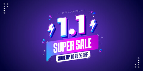 Super sale promo banner with discount offer. Flash sale banner background. Flash sale special offer banner for social media post or website banner