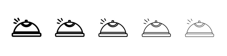 Food Tray and Cover icon flat simple outline logo
