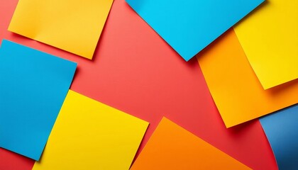 Colorful paper sheets arranged in a rule of thirds composition, vibrant hues,   paper craft,  texture