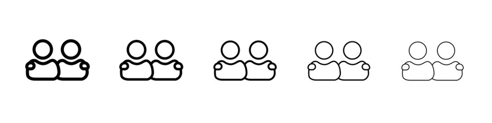 Friends icon flat simple outline logo