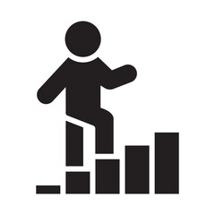 Career growth Vector Icon which can easily modify or edit
