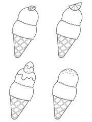 콘 아이스크림 컬러링