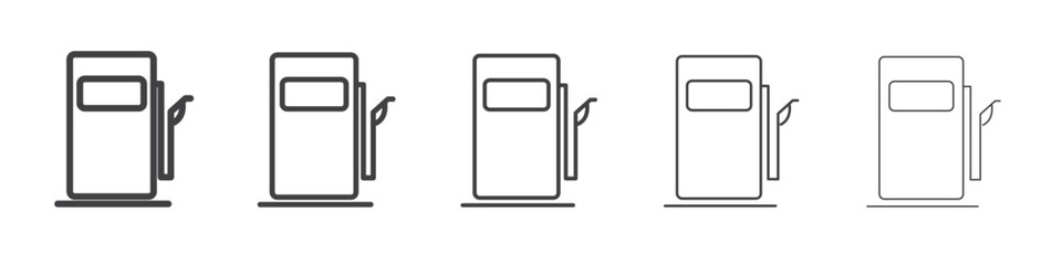 Gas station icon flat simple outline logo