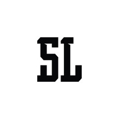 SL monogram logo design letter text name symbol monochrome logotype alphabet character simple logo